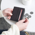 90FUN Vintage Leather Short Wallet Coin Pocket Purse Card Holder Portable Travel From