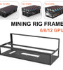 12/6 GPU Mining Case Rack Open Rig Frame Tool Motherboard Bracket Storage Holder