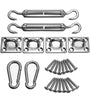 24Pcs Sun Shade Sail Accessories Kit for Rectangle or Square Shade Sail Replacement Fitting Tools