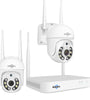 Hiseeu WK-2HD205 2 Cameras 5MP WiFi CCTV PTZ Camera Security System Kit 10CH NVR Recorder AI Motion Tracking IP Camera Set Video Surveillance System EU Plug