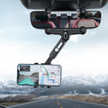Car Rearview Mirror Bracket Extendable 360 Rotating Multifunctional Phone Mount for Navigation Reverse Mirror Holder