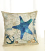 45*45cm Sea Creature Pillow Case Octopus Seahorse Conch Print Cushion Cover Linen Throw Pillow