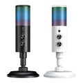 AK9 RGB Condenser USB Wired Microphone Professional Live Streaming Mic with Mute Button Noise Reduction for Gaming Recording Vocals Voice Overs