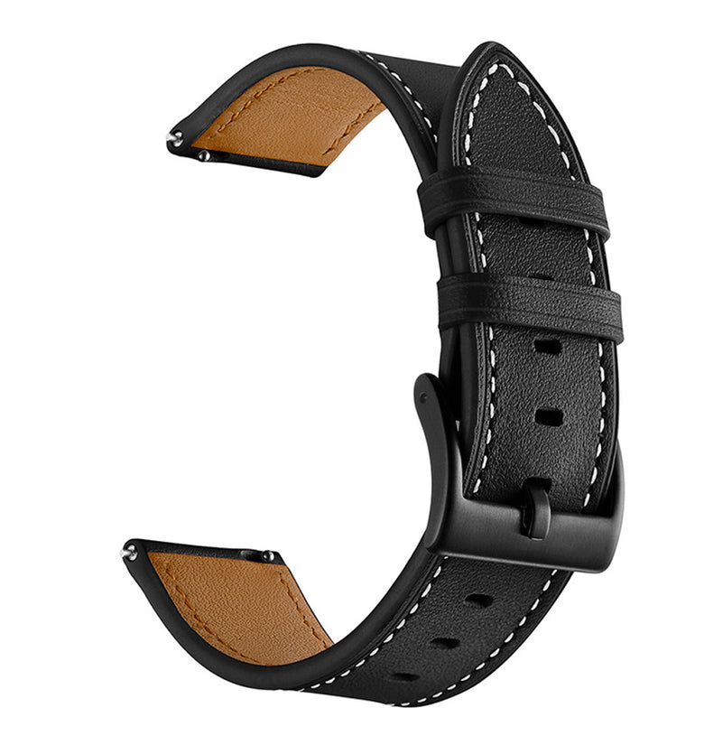 22mm Universal Replacement Vintage Genuine Leather Watch Band Strap for Haylou Solar LS05 Watch