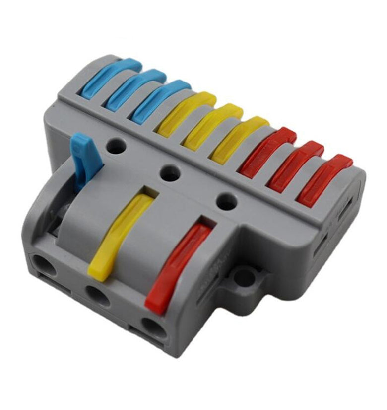 The LT-933 is a compact wiring cable connector that can be used to split a conductor. - Compact Wiring Cable Connector Push-in Conductor Splitter Terminal