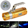 450LM 3 Color LEDs 200-300m Range Zoomable Rechargeable Fishing Flashlight With LCD Charger