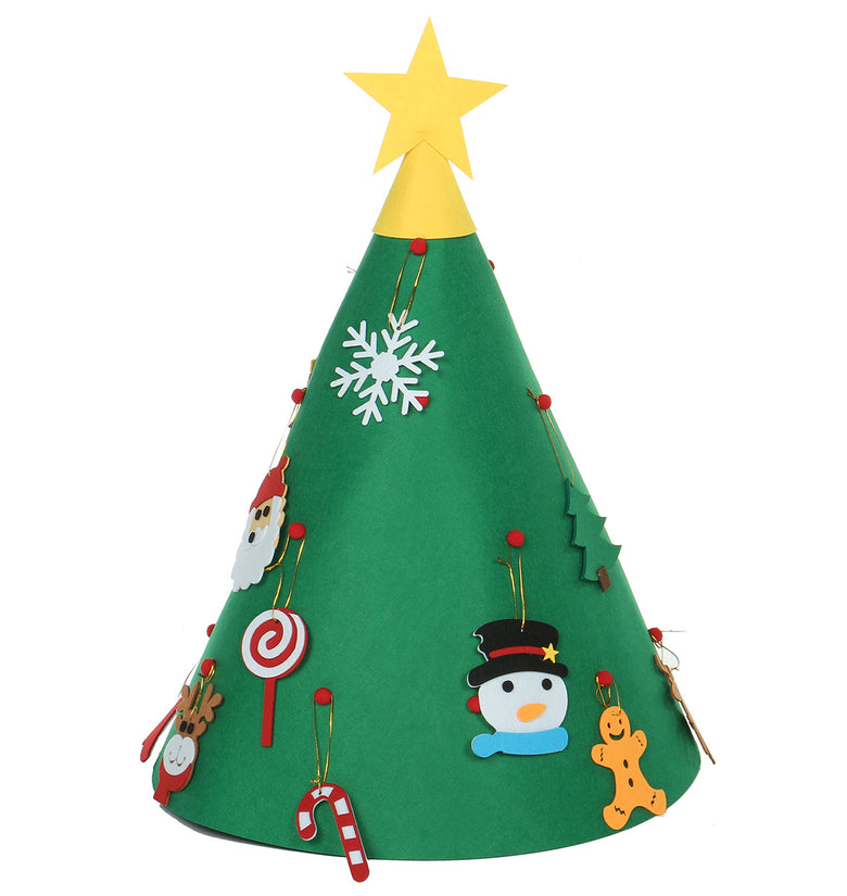 DIY Felt Christmas Tree Felt Pendant Christmas Tree Home Wall Hanging Decorations Decor for Kids Xmas Gifts