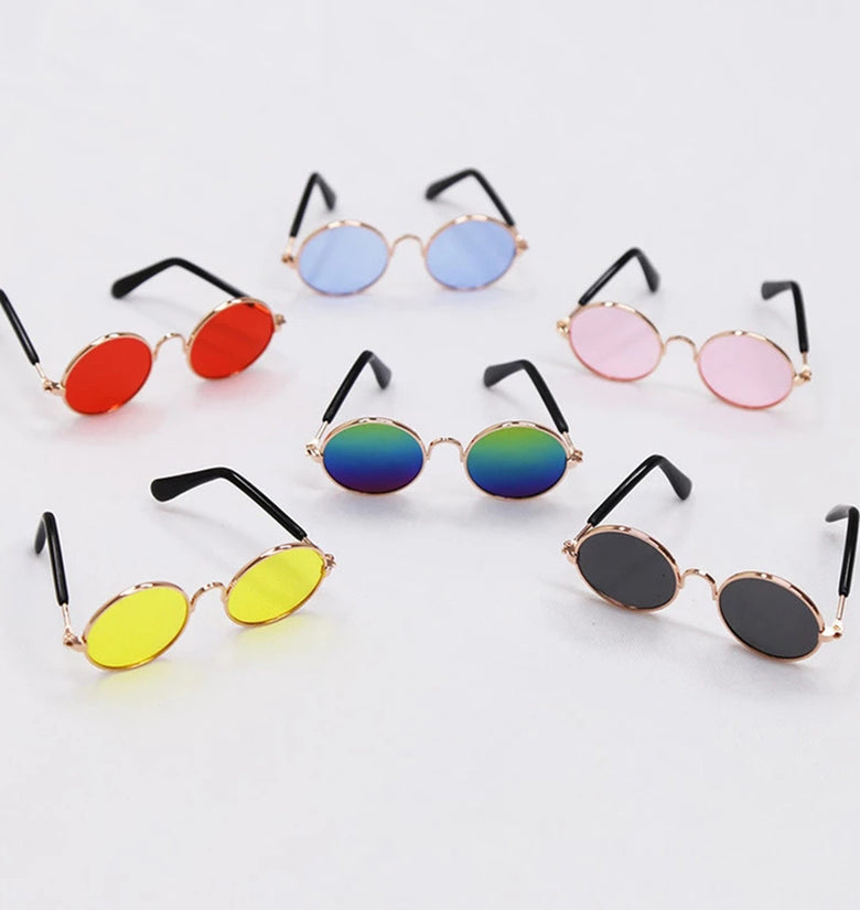 Trendy Dog Pet Glasses Lovely Vintage Round Cat Sunglasses Reflection Eye Wear Glasses for Small Dog Cat Pet Photos Props