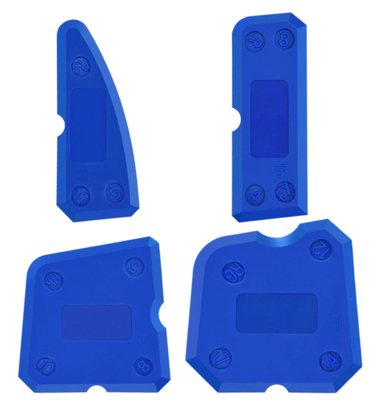 4Pcs Blue Hand Tools Combination Caulking Tool Kit Joint Sealant Silicone Spreader Spatula Scraper Edge Grout Remover Scraper
