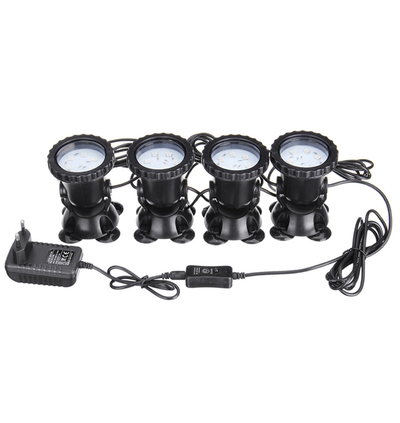 4-in-1 RGB LED Submersible Pond Spot Light with Remote for Garden Tank Aquarium - 4 in 1 Underwater