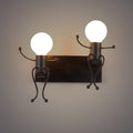 Creative Funny Double Cartoon Robot Iron Led Wall Lamp Wall Light
