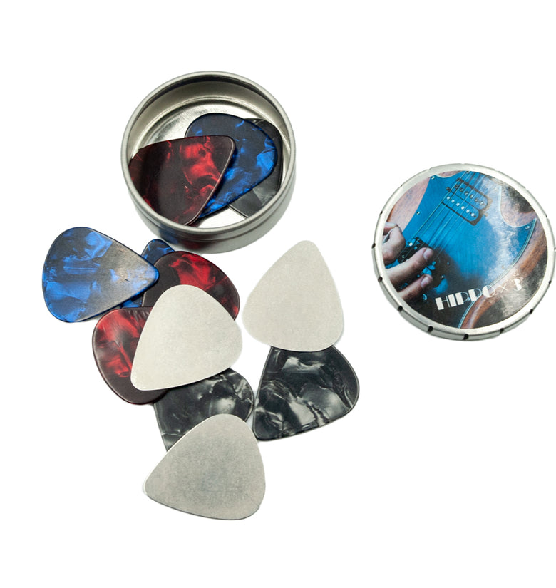 12PCS Electric Guitar Picks with Metal Storage Box - NAOMI for Accessories