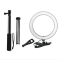 Yingnuost 5500K Dimmable Video Light 16cm LED Ring Lamp with Wrench Selfie Stick tripod for Youtube Tik Tok Live Streaming