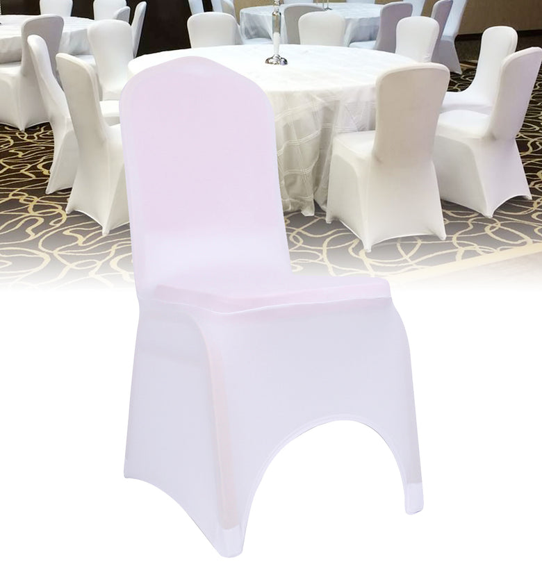 White Banquet Chair Cover Elastic Dining Chair Protector Stretch Seat Slipcover Home Office Furniture Decorations