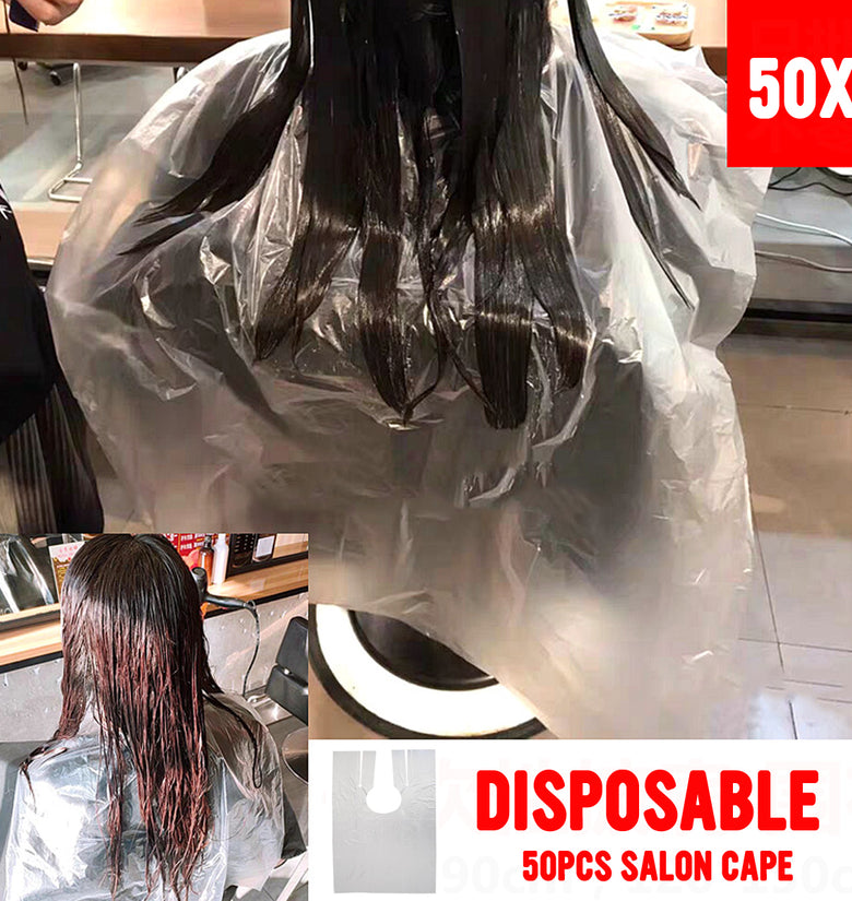 50Pcs Disposable Salon Barber Gown Cloth Hair Cutting Cloak Hairdressing Cape