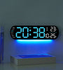 LED Digital Ambient Light Wall Clock Remote Control Electronic Mute Clock with Temperature Humitimy Date Week Display Timing Function Clock
