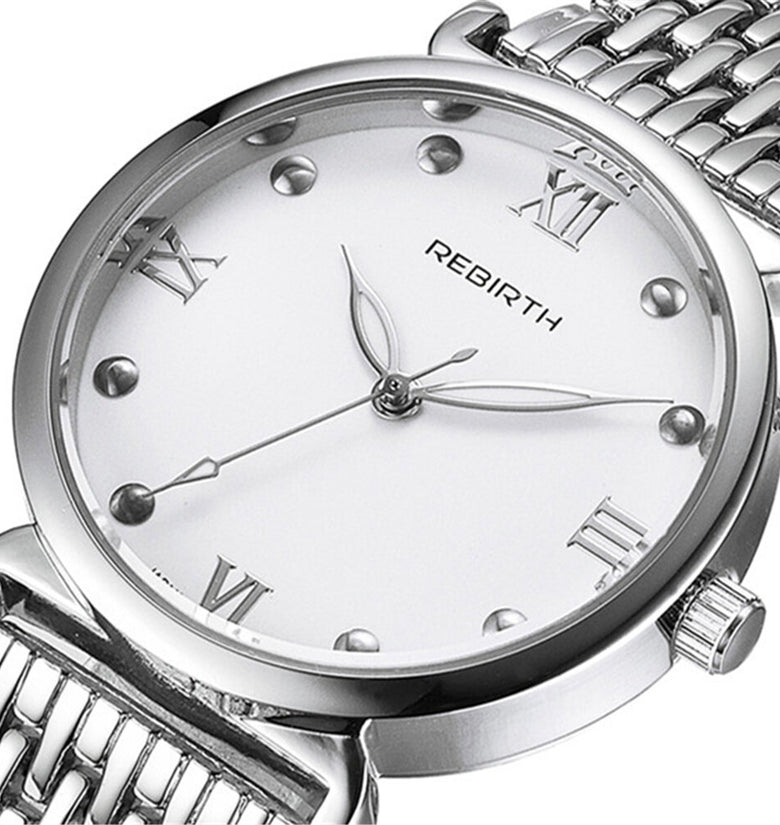 REBIRTH RE034 Full Steel Elegant Design Ladies Wrist Watch Roman Number Quartz Watches