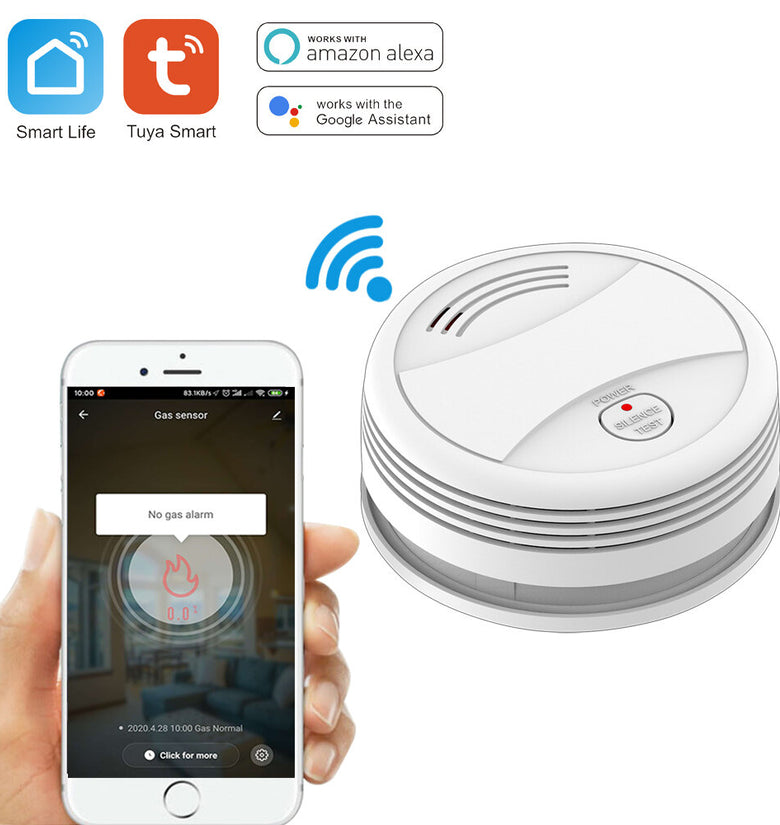 Wifi Tuya Smart Smoke Detector Sensor 80DB Alarm Fire Smoke Detector Wifi Fire Protection Home Security Alarm Smart Life APP