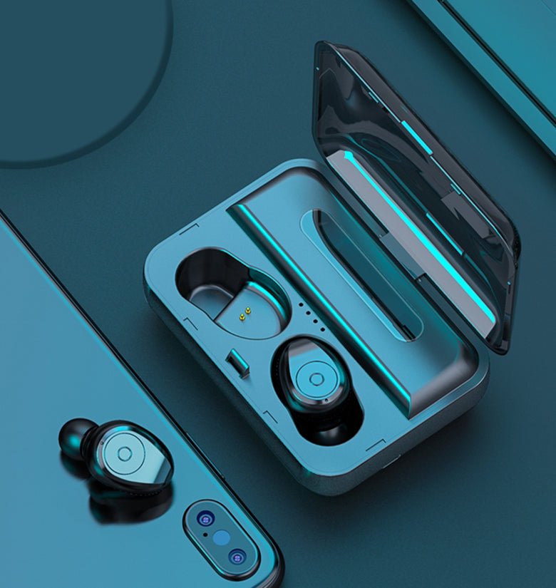 Mini Dual bluetooth 5.0 TWS Wireless Stereo Earphone Noise Reduction Light Display Headphones for