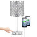 USB Rechargeable Crystal Desk Lamp Touch Dimming BedsideLights Bedroom LED Night Light with Light Source