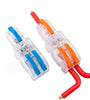 LUSTREON F12 Wire Connector 1 In 2 Out Color Handle Branch Terminal Transparent Shell Combined Butt-Type Parallel Connector