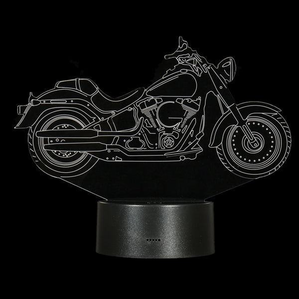 3D Motorcycle LED Desk Lamp with 7 Color Change Touch Switch Night Light - Illusion