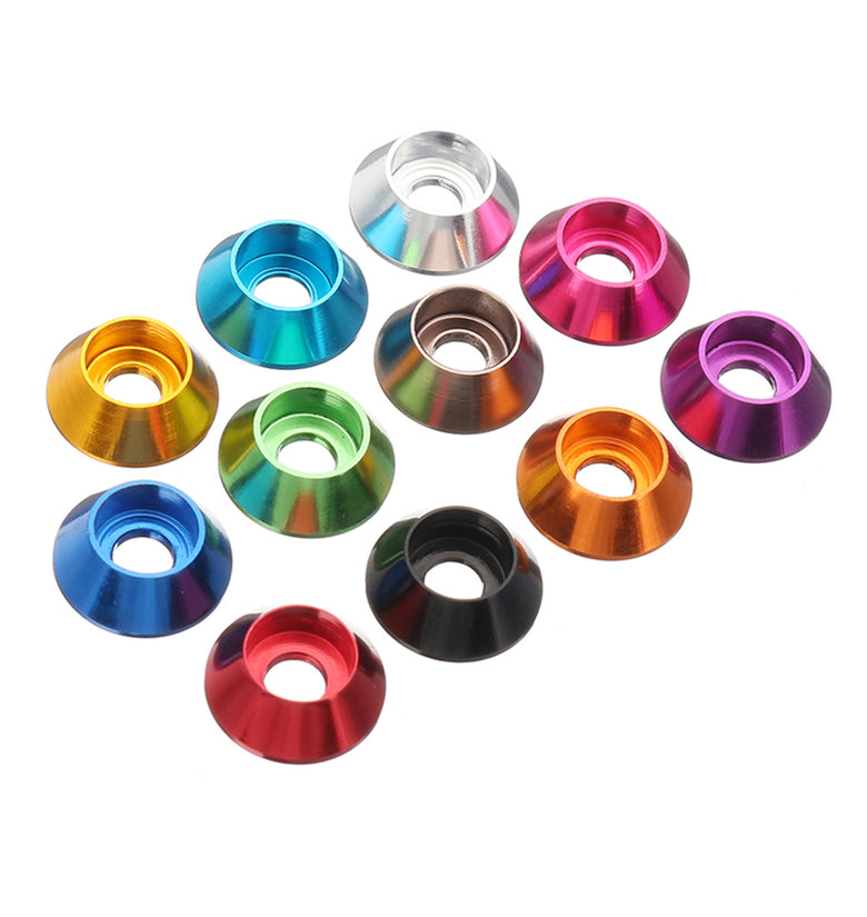 Suleve M2AN2 10Pcs M2 Cup Head Hex Screw Gasket Washer Nuts Aluminum Alloy Multicolor Optional