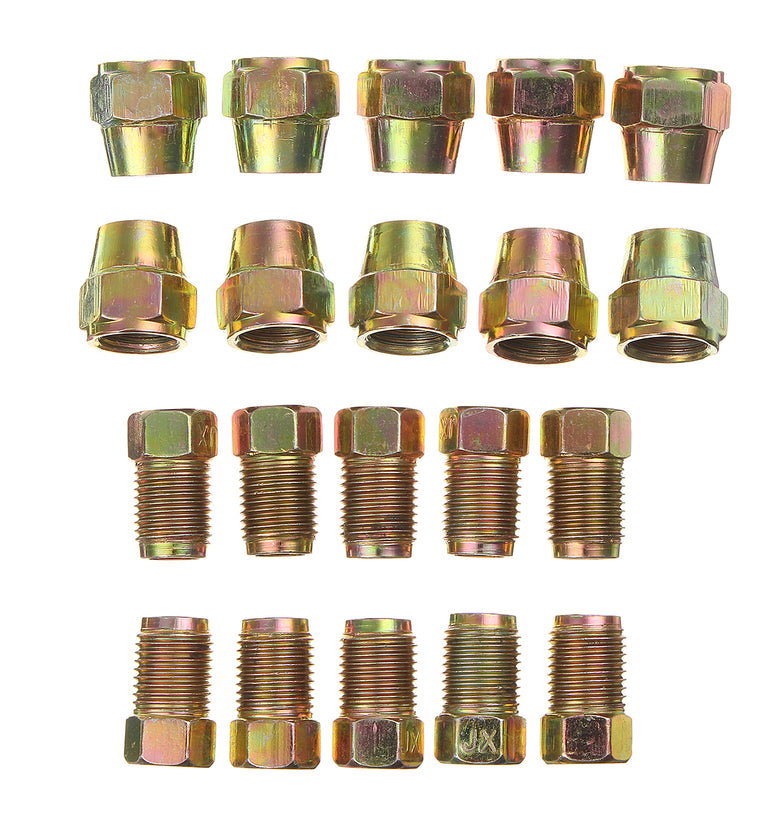 Roll Copper Steel Brake Line Pipe Tubing, 25 ft. 3/16 in., with 20 Pcs Kit Fittings (Brake Female Male Nut) - Tubing Nut