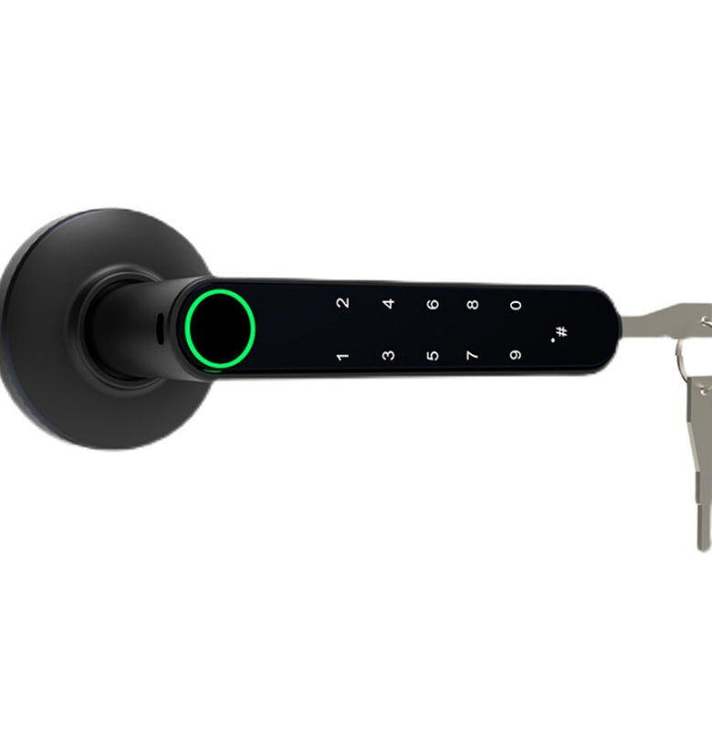 Tuya blutooth Electronic Smart Door Lock Intelligent Anti-theft Gateway Smart Handle with Semiconductor Fingerprint/Password/APP/Key Unlock Home Lock