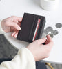 90FUN Vintage Leather Short Wallet Coin Pocket Purse Card Holder Portable Travel From