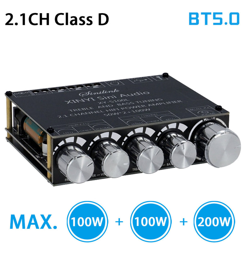 XY-S100L 2.1 Channel bluetooth Amplifier 50*2+100W Subwoofer HiFi Stereo AUX bluetooth Digital Amplifier