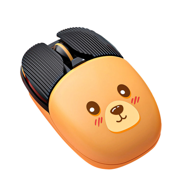 YINDIAO A10 Cute Cartoon Mouse Dual Mode bluetooth 3.0/5.2 2.4G Wireless Adjustable 1000-1600DPI Rechargeable Mute Button Mice