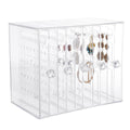 Dustproof Transparent Acrylic Earrings Jewelry Storage Box Desktop Display Stand Rack Tray Organizer