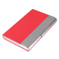 Leather Business Credit ID Name Card Holder Plaid Pattern Metal Frame Case Card Box For Office Supplies