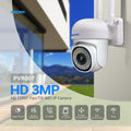 ESCAM PVR007 3MP 1296P Full Color Wireless PTZ IP Dome Camera H.265 IP66 AI Humanoid Detection Home Security CCTV Baby Monitor