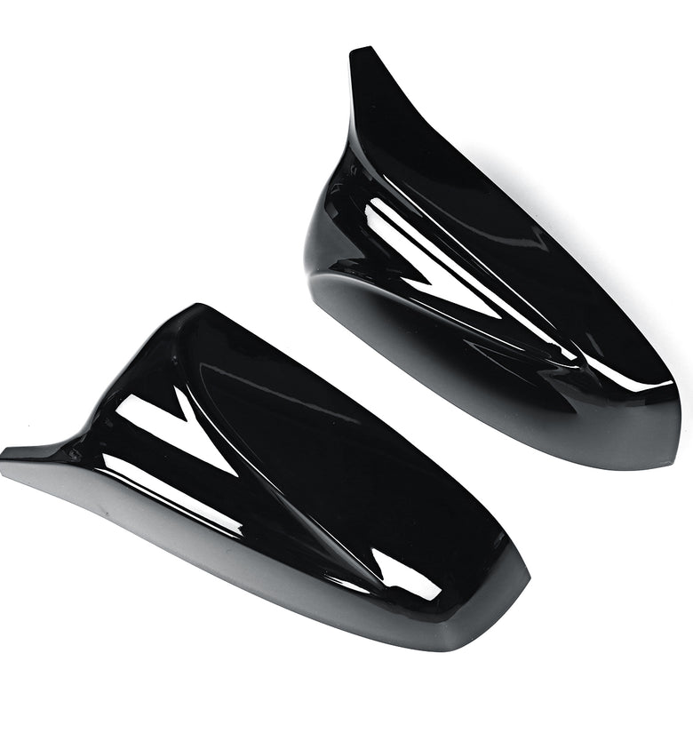 Pair of Replacement Rear View Mirror Caps in Glossy Black M-Style for BMW X5 X6 E70 E71 2007-2013 - M Style Cap Cover For
