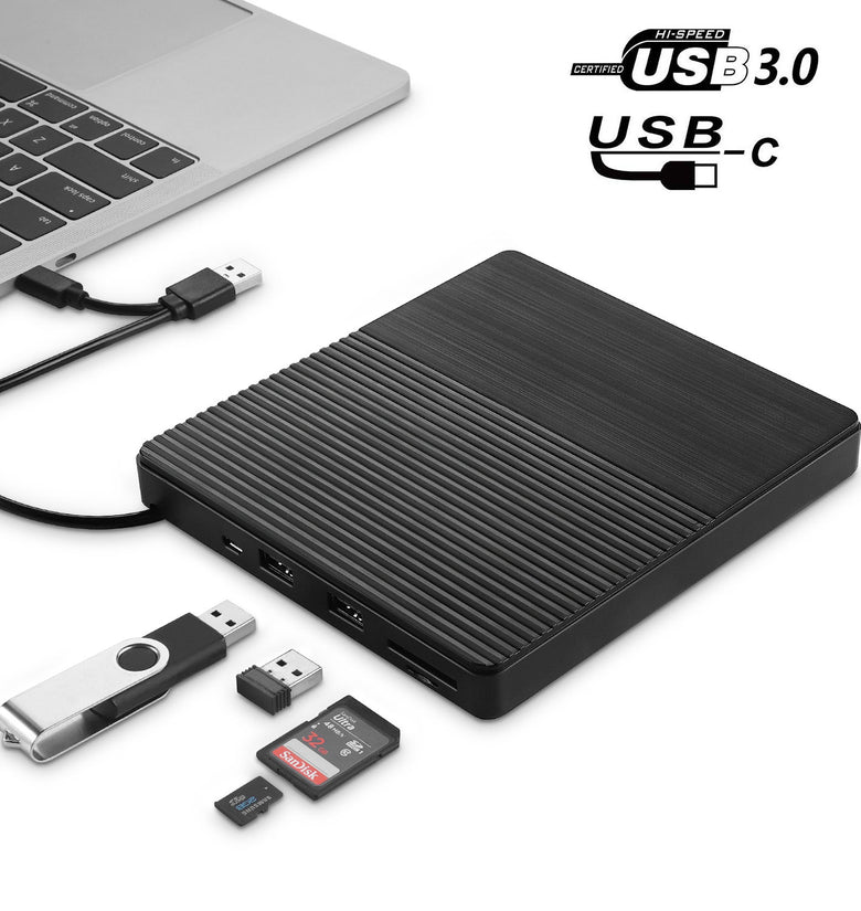 USB3.0 Type-C External CD Burner CD/DVD Player Optical Drive Multi-function High Speed for PC Laptop