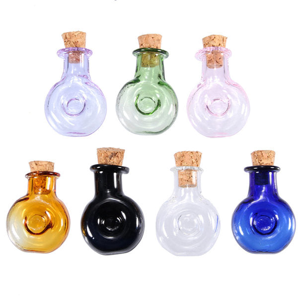 20x25mm Multicolor Mini Cork Stopper Glass Message Wishing Bottle Vial