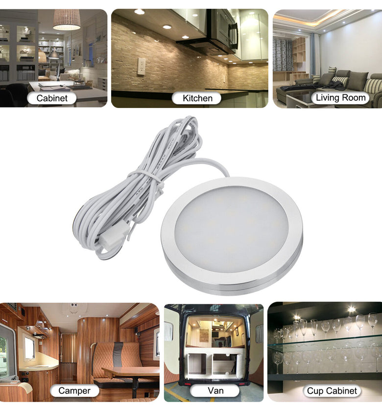 KROAK Interior LED Spot Light - Perfect for Camper Vans, Caravans, and Motorhomes - 12V For Van Caravan Motorhome T4 T5 Kitchen Cabinets Cupboard