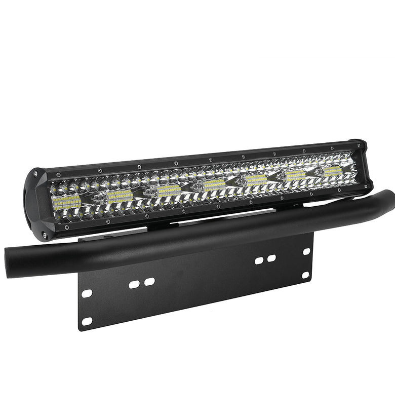 20-inch LED Light Bar Combo with Driving Work Light and Number Plate Frame - 20 inch Lamp +