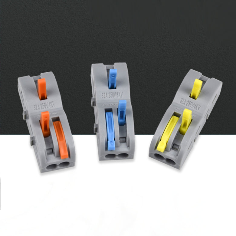 FD-12 Orange/Yellow/Blue Wire Connector 1 In 2 Out Wire Splitter Terminal Block Compact Wiring Cable Connector Push-in Conductor