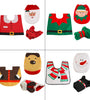 Christmas Honana BH227 Reindeer Toilet Seat Cover Happy Santa Closestool Decorations Rug Set