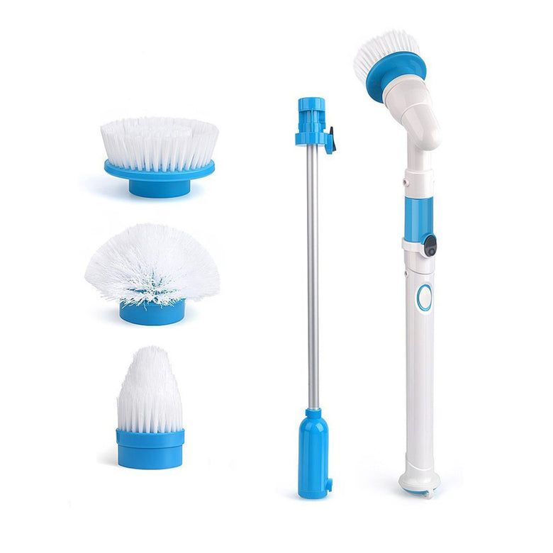 Rechargeable Bathtub Tiles Power Floor Cleaner Brush Cordless Handle Telescopic Cleaning Mops Tools With 3 Replaceable Brush Heads