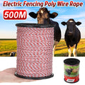 500M Roll Electric Fence Rope Red White Polywire with Steel Poly Rope for Horse Animal Fencing Ultra Low Resistance Wire