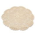 12Pcs Hand Crocheted Doilies Set DIY Round Beige Handmade Crochet Doilies Coasters Lot For Home Decoration