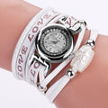Vintage Cowhide Bracelet Watch Beaded Cross Pendant Leather Lady Bracelet Men Quartz Watch Bracelet