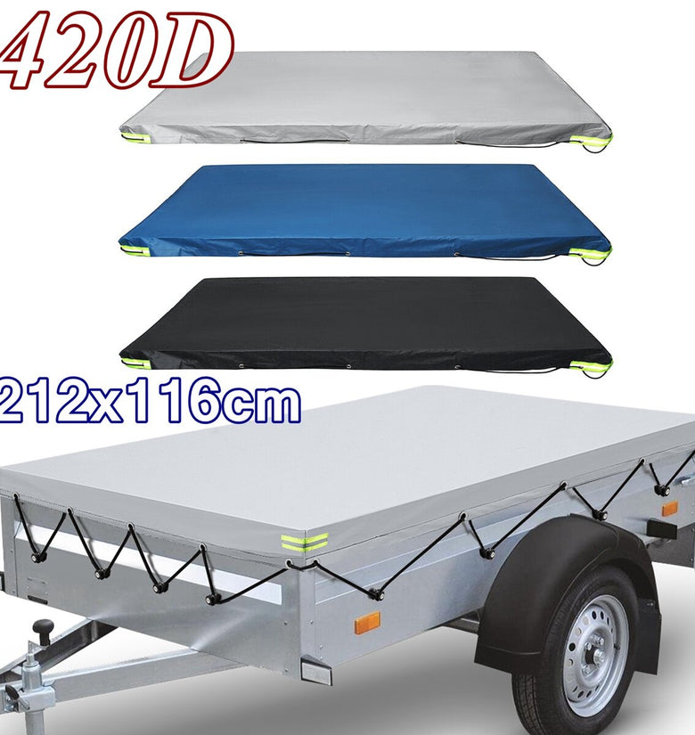 Trailer Cover Waterproof Windproof Dust Protector With Rubber Belt 208x114x13cm