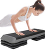 Aerobic Exercise Step Stepper for Workout Cardio Fitness - 4 Risers 110CM Bench