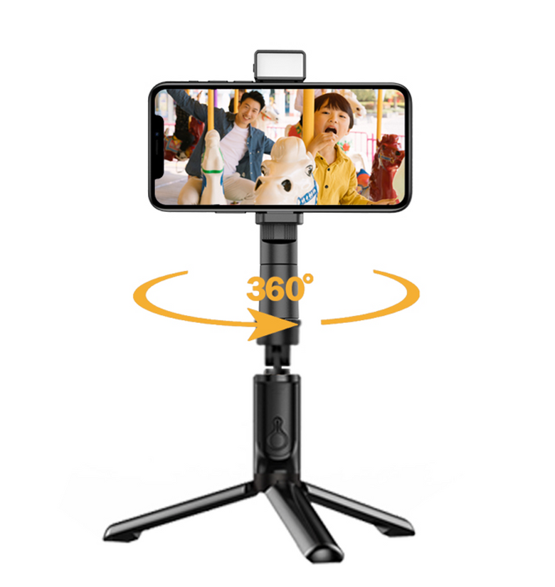 Extendable 360 Rotation Smart Follow Phone Holder Tripod Selfie Stick With Fill Light Support bluetooth Remote Control For Vlog