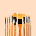 Giorgione 10 Pcs Painting Brush Set Nylon Hair Watercolor Pen Round Pointed Tip Brush With Bag Art for Student School Supplies